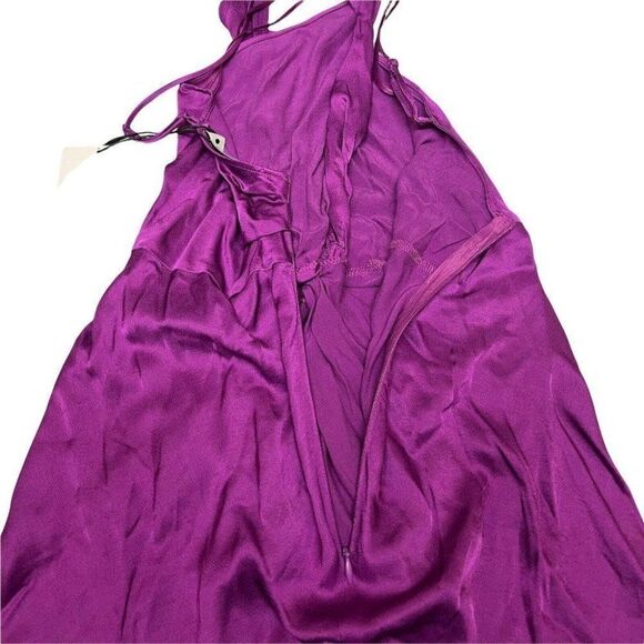 Zara Satin Tank‎ Top Knot Silky Flowy V-Neck Spring Plunge Sexy Blouse - Picture 8 of 9